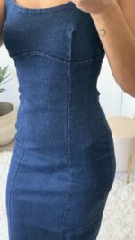 Vestido de ganga midi - Image 4