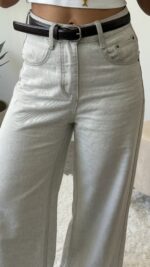 Calças de ganga com riscas na bainha - Image 2