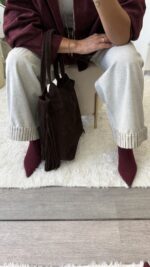 Calças de ganga com riscas na bainha - Image 4