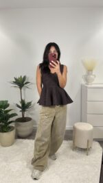 Top peplum castanho - Image 2