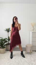 Vestido/Túnica bordeaux com renda
