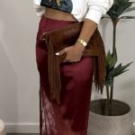 Mala efeito cobra com franjas