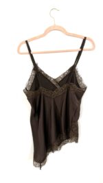 Top renda assimétrico castanho - Image 2