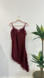 Vestido/Túnica bordeaux elástico costas