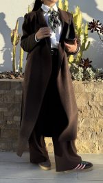 Sobretudo 100% lã castanho - Image 7