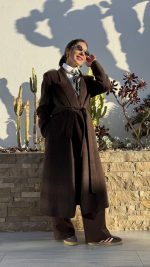 Sobretudo 100% lã castanho - Image 6