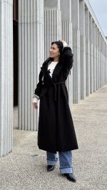 Gabardine preta padrão Burberry - Image 10