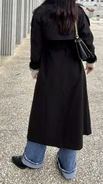 Gabardine preta padrão Burberry - Image 6