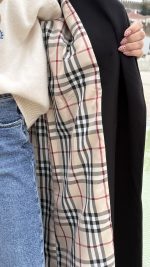 Gabardine preta padrão Burberry - Image 3