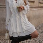 Vestido brancos com folhos