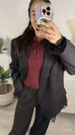 Blazer preto com renda - Lumina - Image 5
