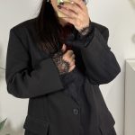 Blazer preto com renda - Lumina