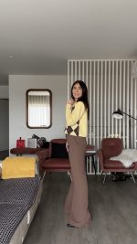 Calças flare castanhas - LUMINA - Image 2