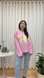 Camisola rosa losangos amarelos - Image 5