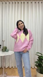 Camisola rosa losangos amarelos - Image 6