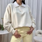 Sweat polo creme - Lumina