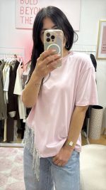 T-shirt rosa com franjas - LUMINA - Image 4