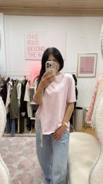 T-shirt rosa com franjas - LUMINA - Image 3