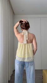 Top amarelo bolinhas castanhas - Image 2