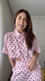 Conjunto rosa bolinhas castanhas - Image 3