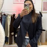 Blazer trespasse azul riscas brancas