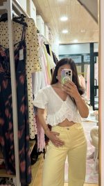 Blusa bordado inglês branca - Mochy