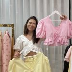 Blusa bordado inglês rosa - Mochy