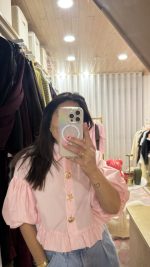 Blusa rosa folhos - Image 3