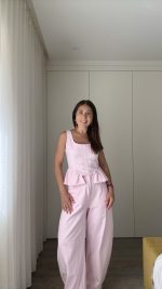 Conjunto ganga rosa pastel