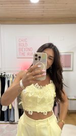 Conjunto calças e top amarelo - Image 3