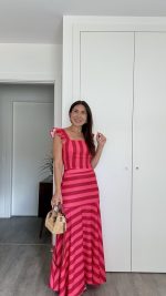 Conjunto saia e top riscas vermelho/bordeaux - Image 4