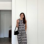 Conjunto calça e colete preto/branco