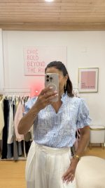 Blusa vichy azul