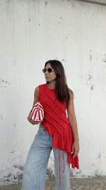 Top vermelho franzido - Image 2