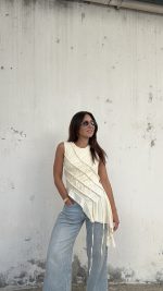 Top bege franzido - Image 3