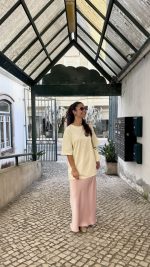 Saia acetinada rosa | Mochy