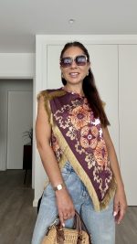 Blusa acetinada com franjas - Image 4