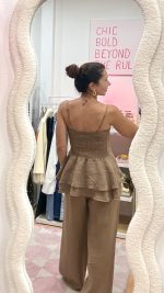 Conjunto 100% linho taupe - Image 2
