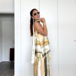 Conjunto saia, top e echarpe