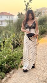 Vestido creme com bolinhas pretas - Image 5